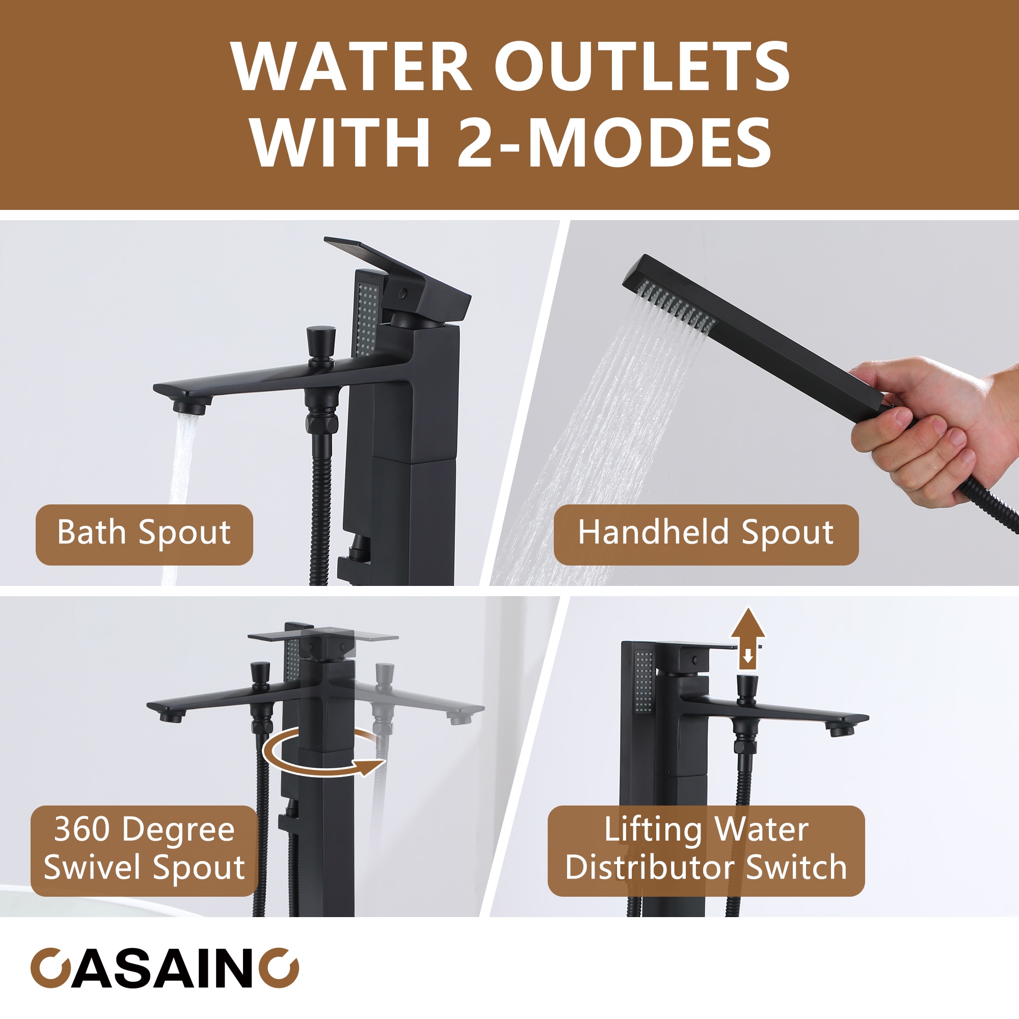 CASAINC CASA01MB-10 Roman-Tub-Faucets - View #5