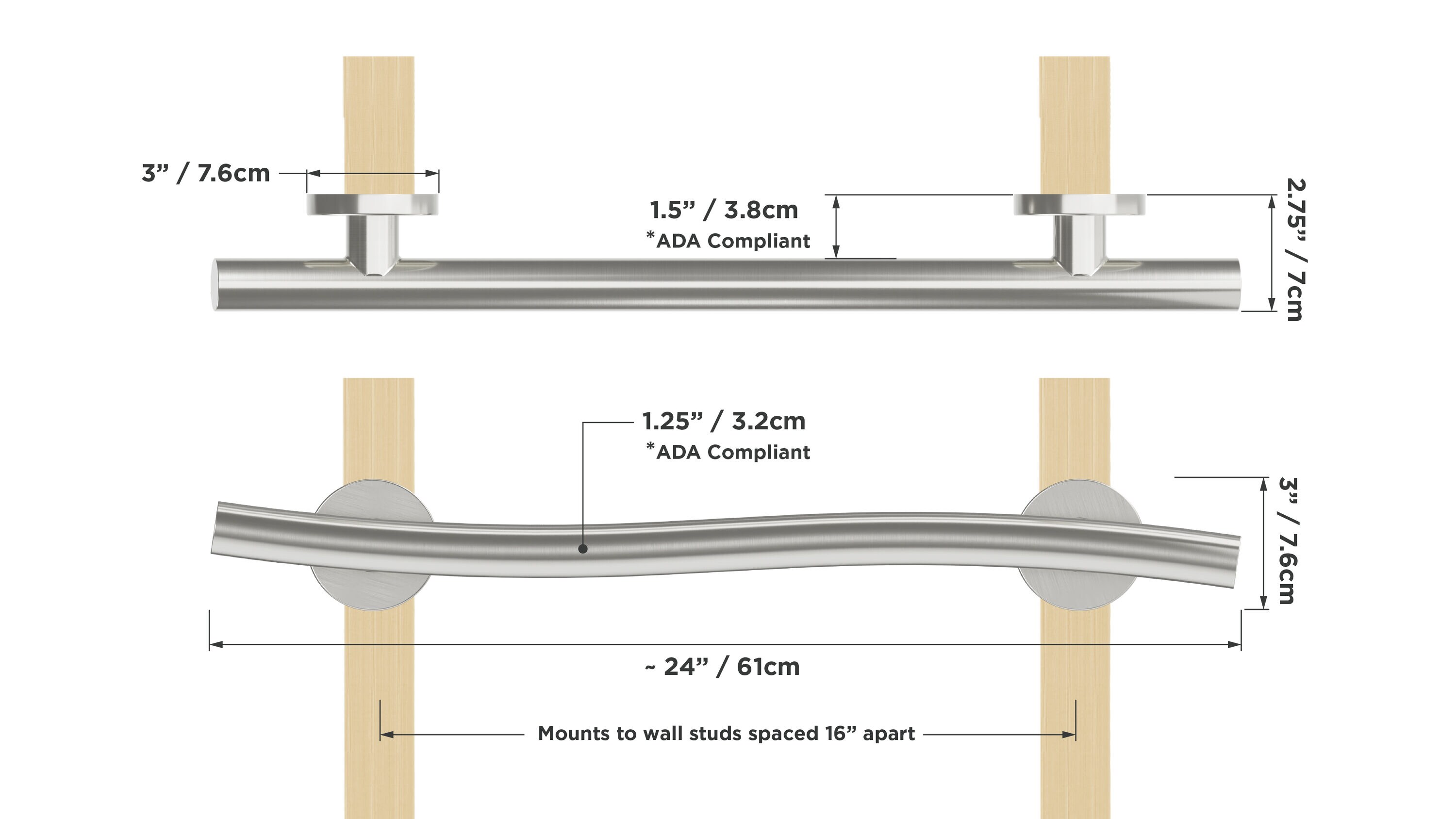 HealthCraft WGB-24-LR-BS Grab-Bars - View #9