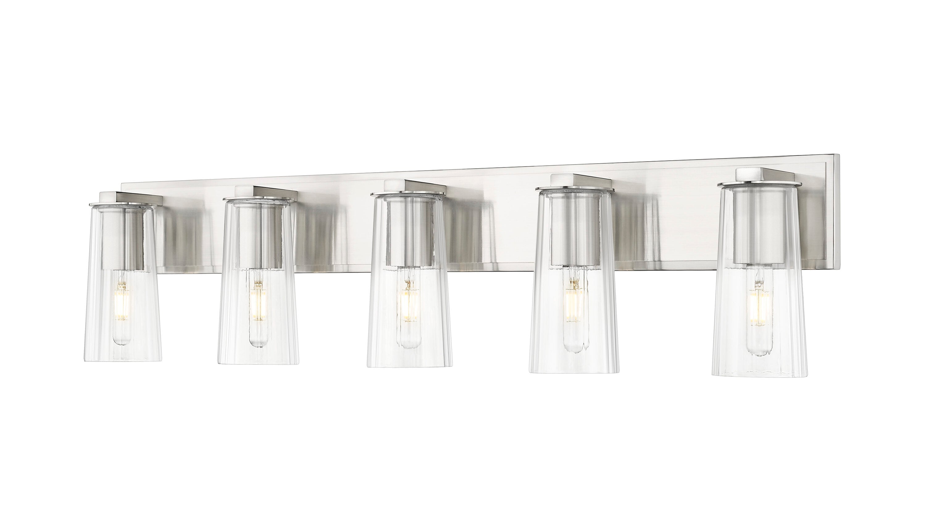 Z-Lite Burk 30-in 4-Light Brushed Nickel Led, Transitional