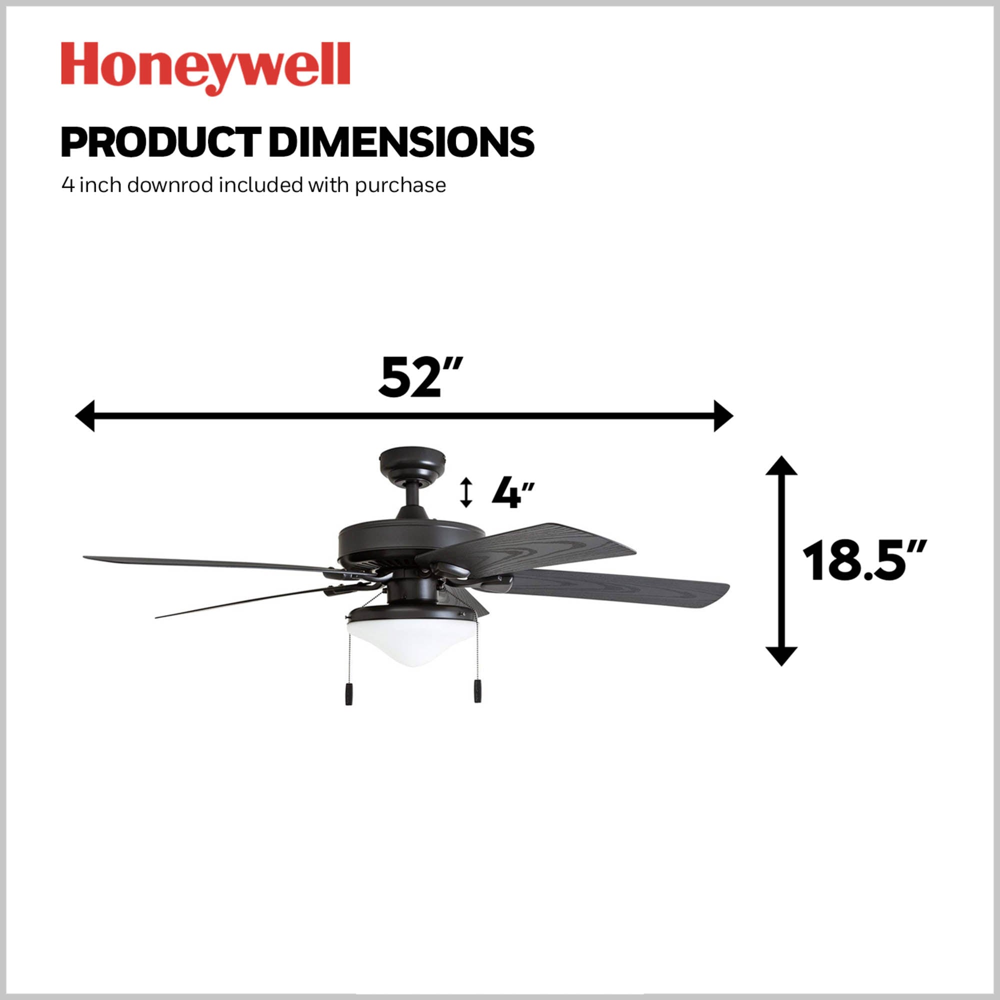 Honeywell Belmar 52-in Bronze LED Indoor/Outdoor Downrod or Flush Mount ...