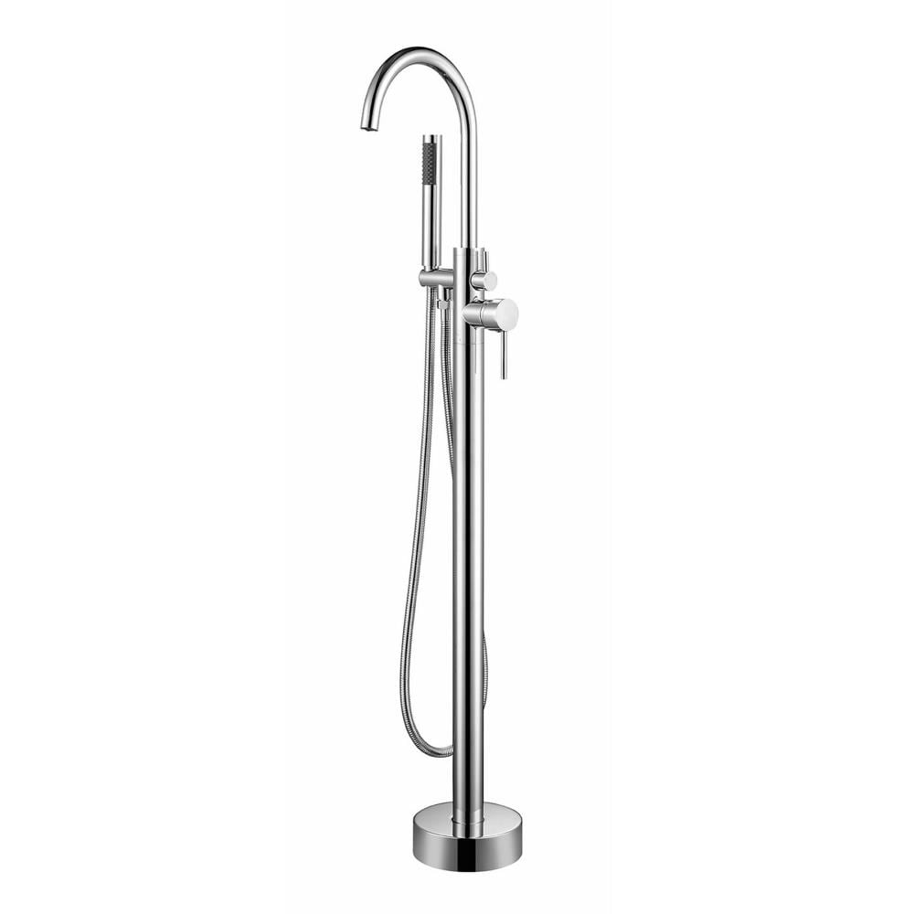 Lexora LDF02017FSCHR Lago Chrome 1-handle Freestanding Low-arc Bathtub Faucet with Hand Shower ( Valve Included )