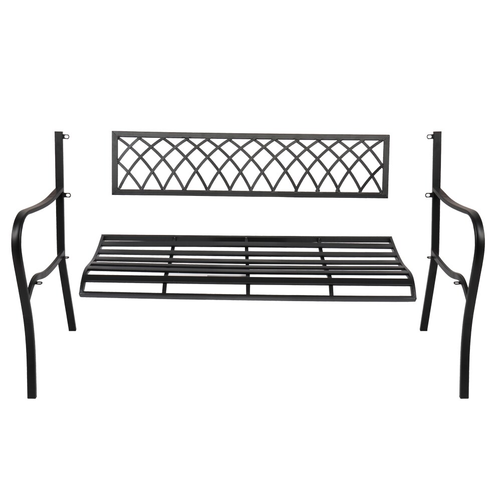 Winado 47-in W X 32-in H Black Iron Garden Bench At Lowes.com