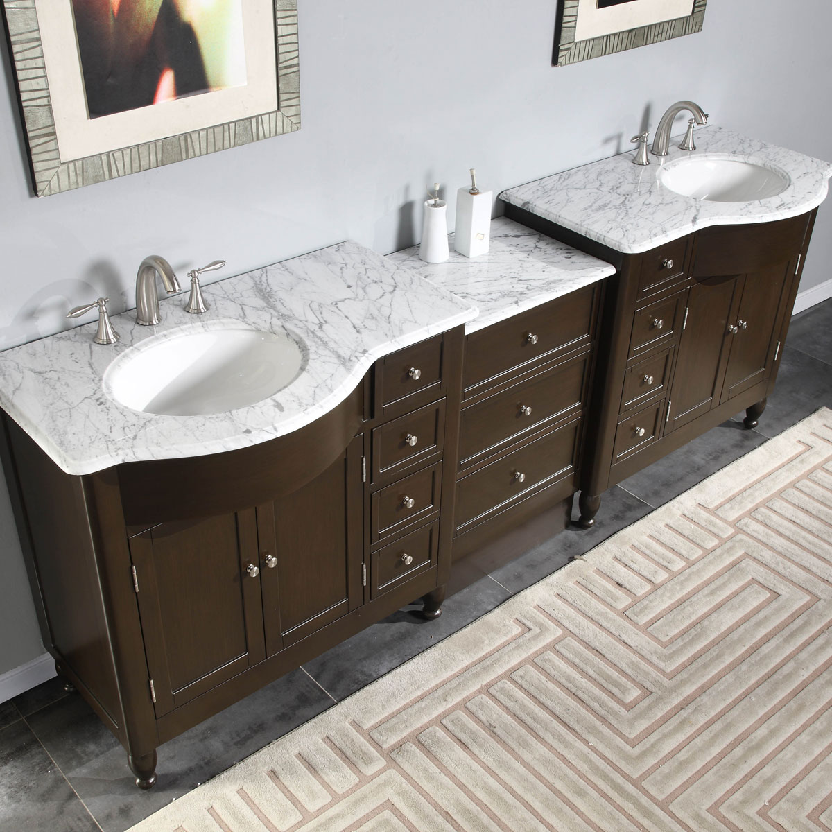Silkroad Exclusive HYP-0902-WM-UWC-95 Bath-Vanity-Combo - View #2