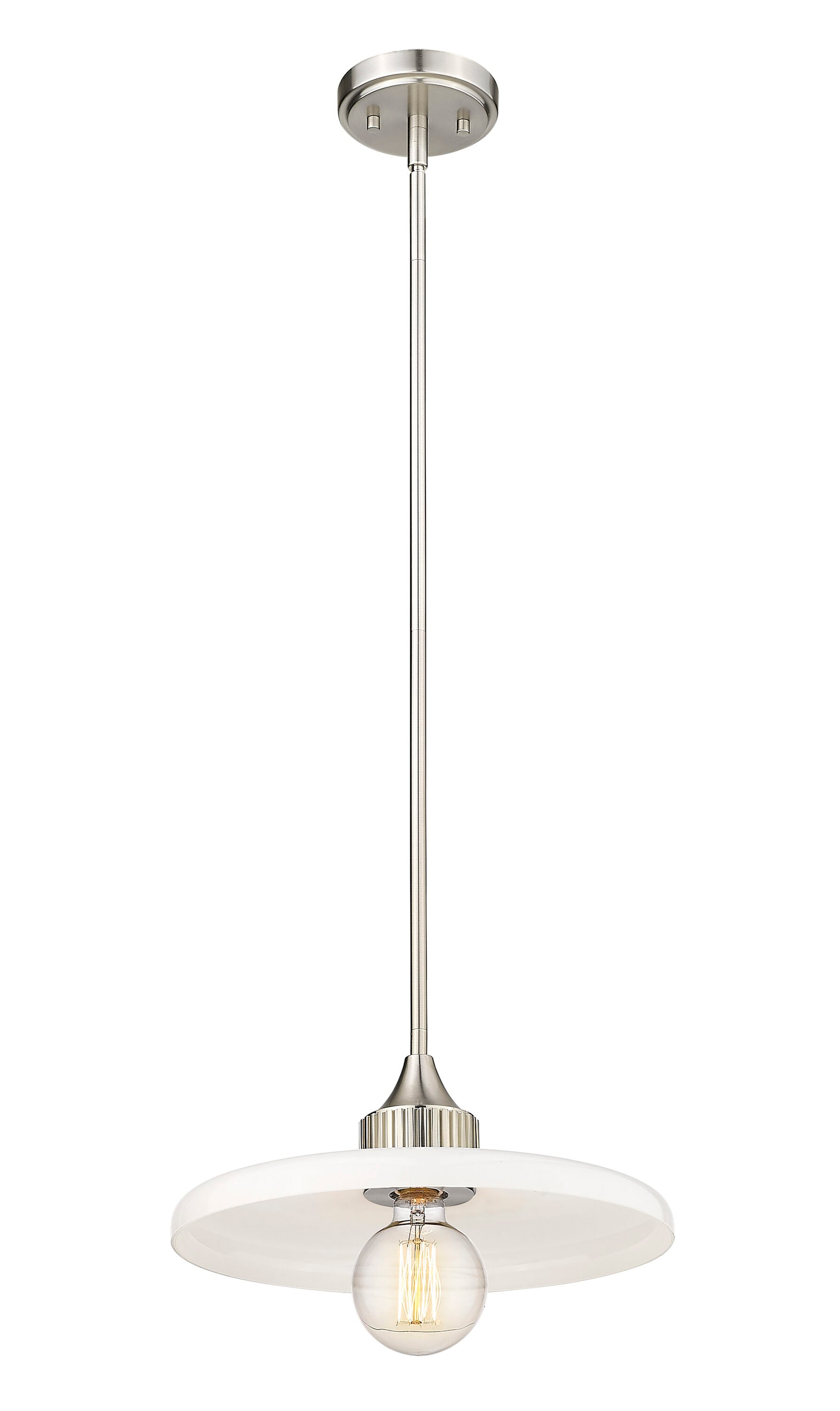 14" Brushed Nickel Glass LED Indoor/Outdoor Pendant Light