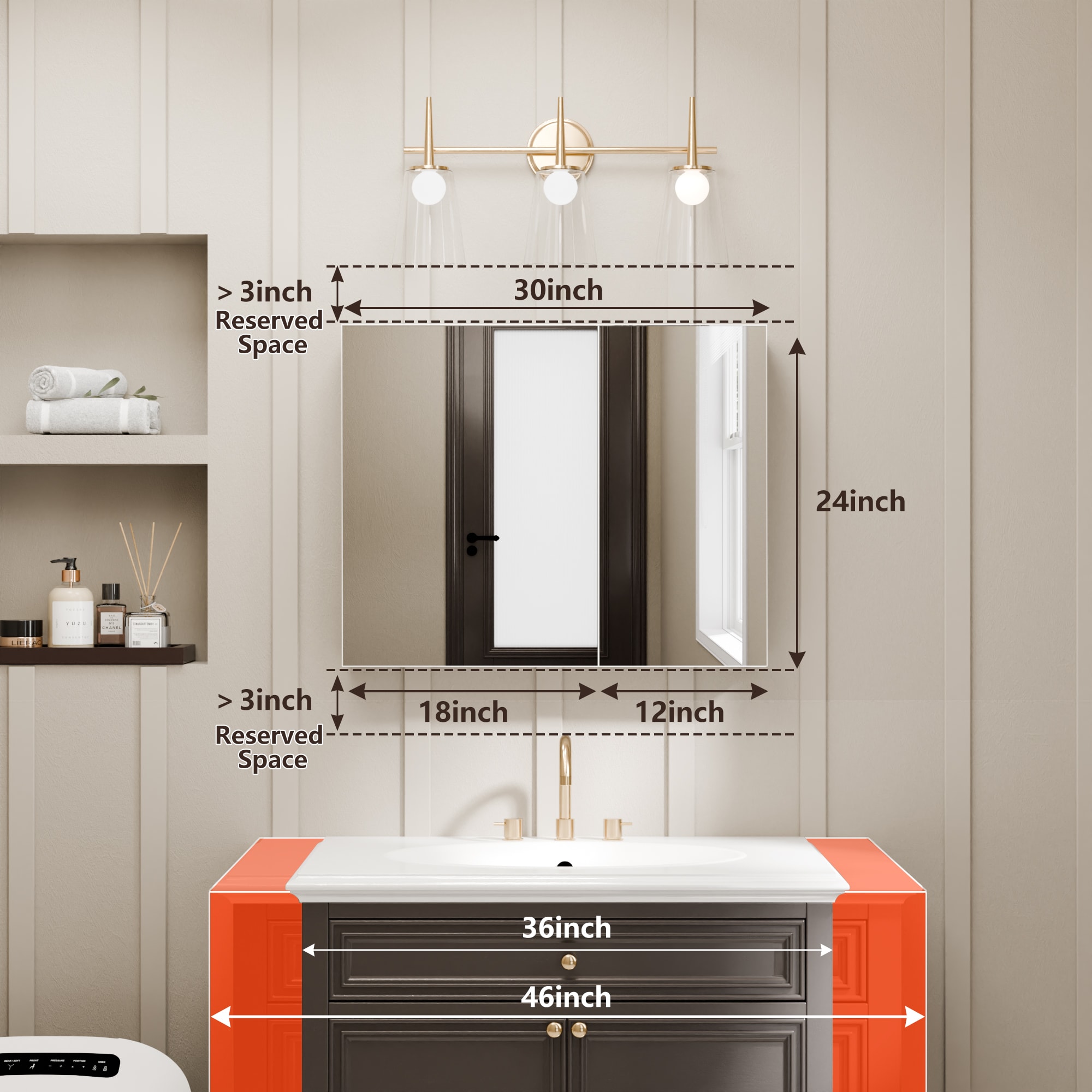 ExBrite KDMC3024V18SL Bathroom-Medicine-Cabinets - View #5