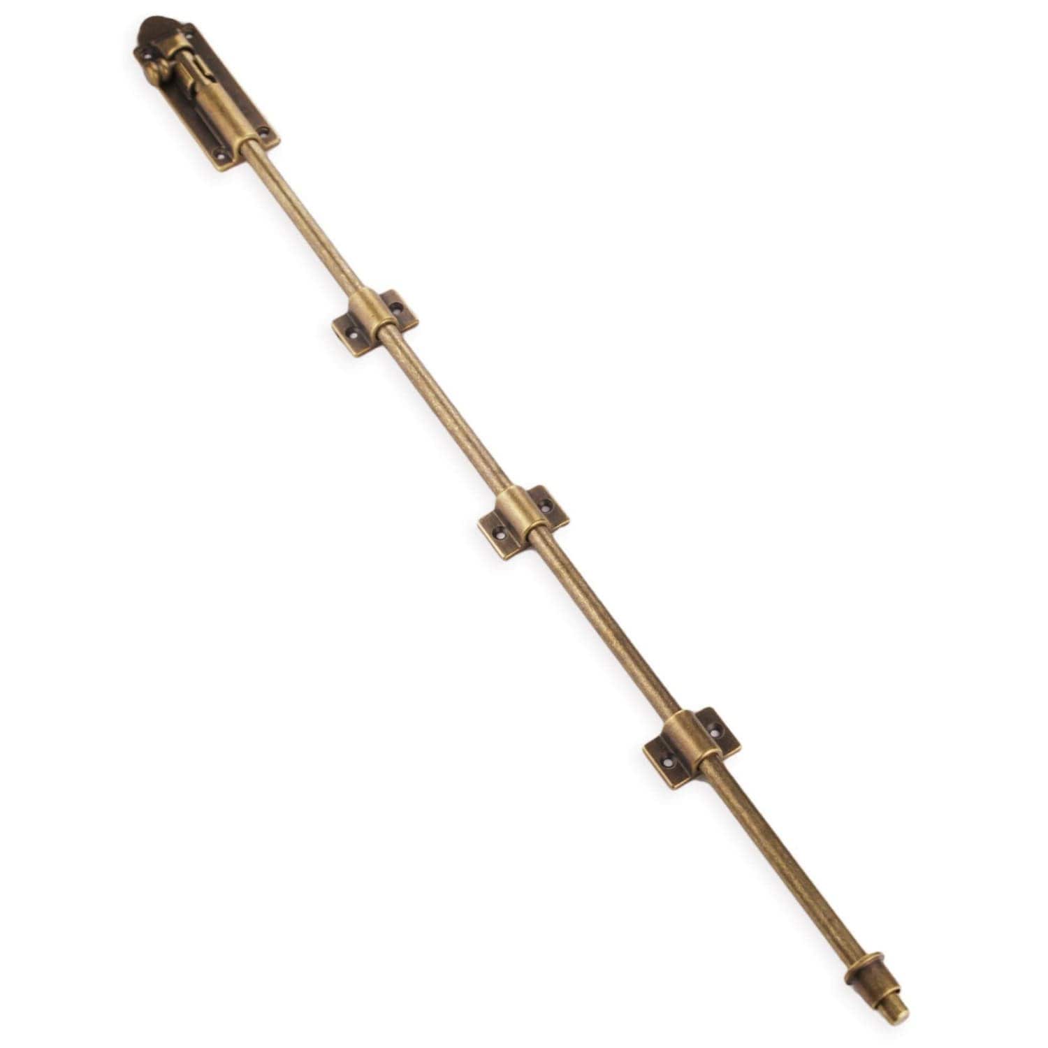 Angel Sar 23.7-in Antique Brass Cane Bolt Gate Latch with High Quality Solid Copper for Gates Doors Shutter Barns Window Cabinets