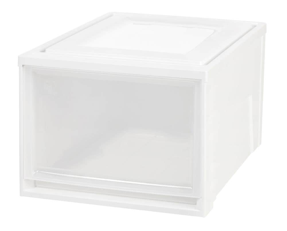 IRIS White Stackable Plastic Storage Drawer 11.5-in H x 15.75-in W 