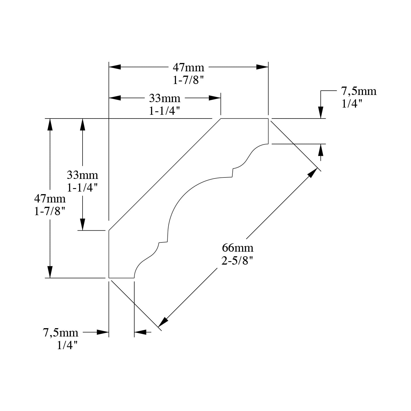 White High-Density Polyurethane Crown Moulding 78.75''