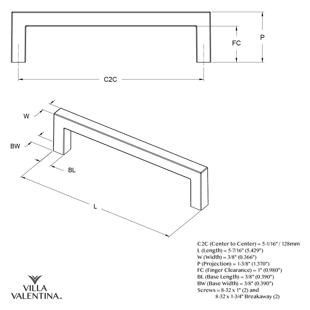 Villa Valentina VV11128PC Cabinet-Pulls - View #8