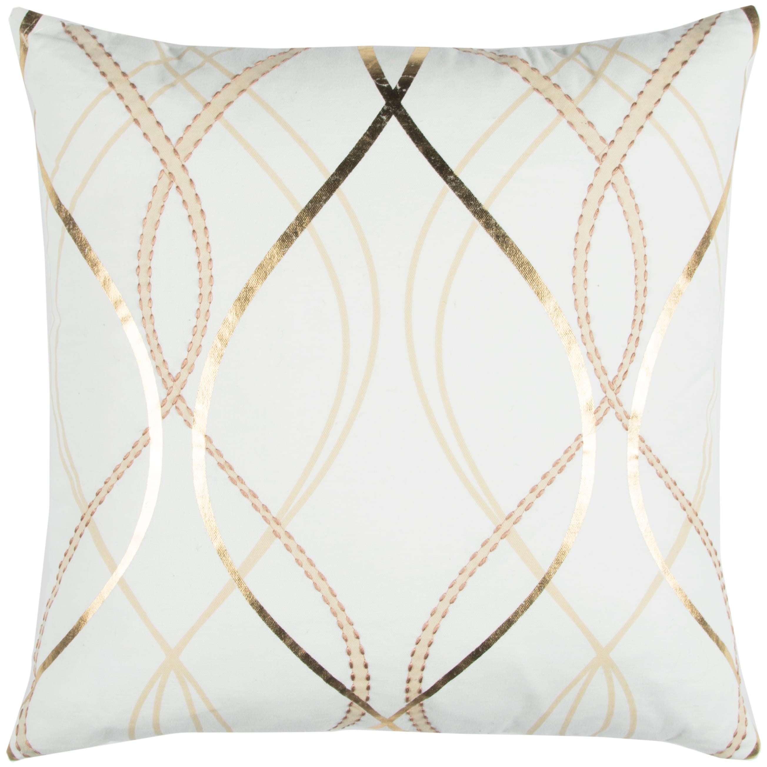 Rizzy Home DFPT12854IV002020 Donny Osmond 20-in x 20-in White Square Indoor Decorative Pillow