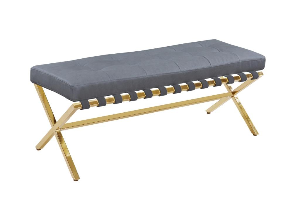 Chic Home Design FBH2632-LW Claudio Modern Grey Accent Bench 48-in x 18-in x 19-in