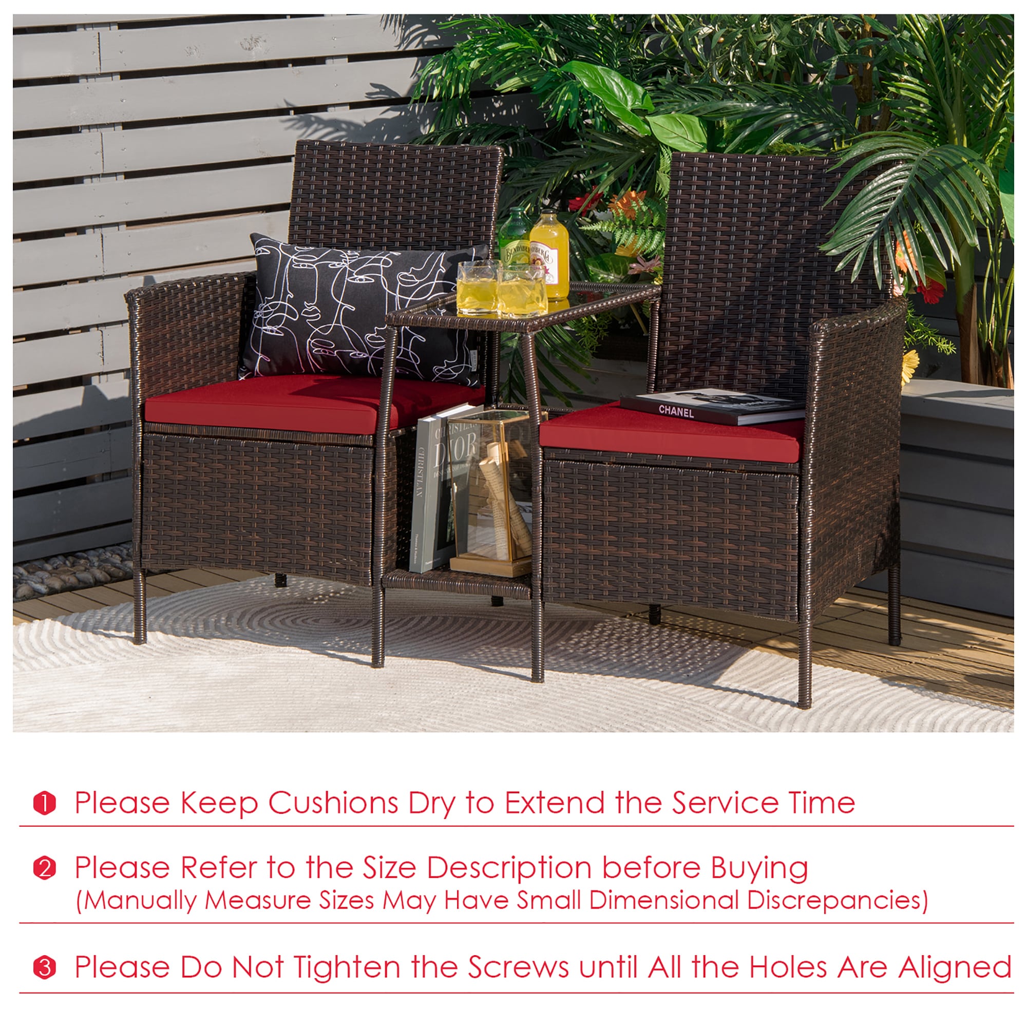 Costway HW68786RE Patio-Conversation-Sets - View #4