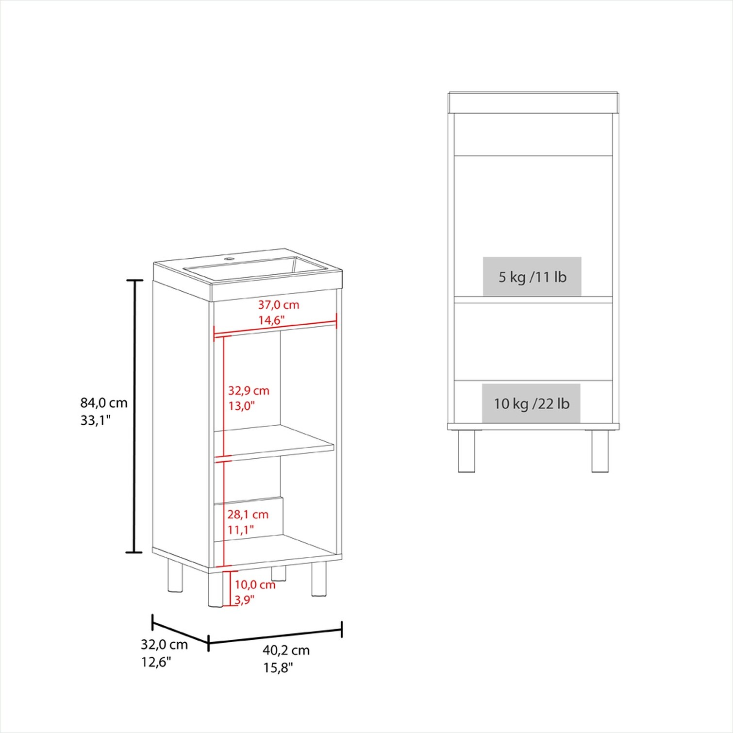 Naturefalls LET8HL408KPW Bath-Vanity-Combo - View #7