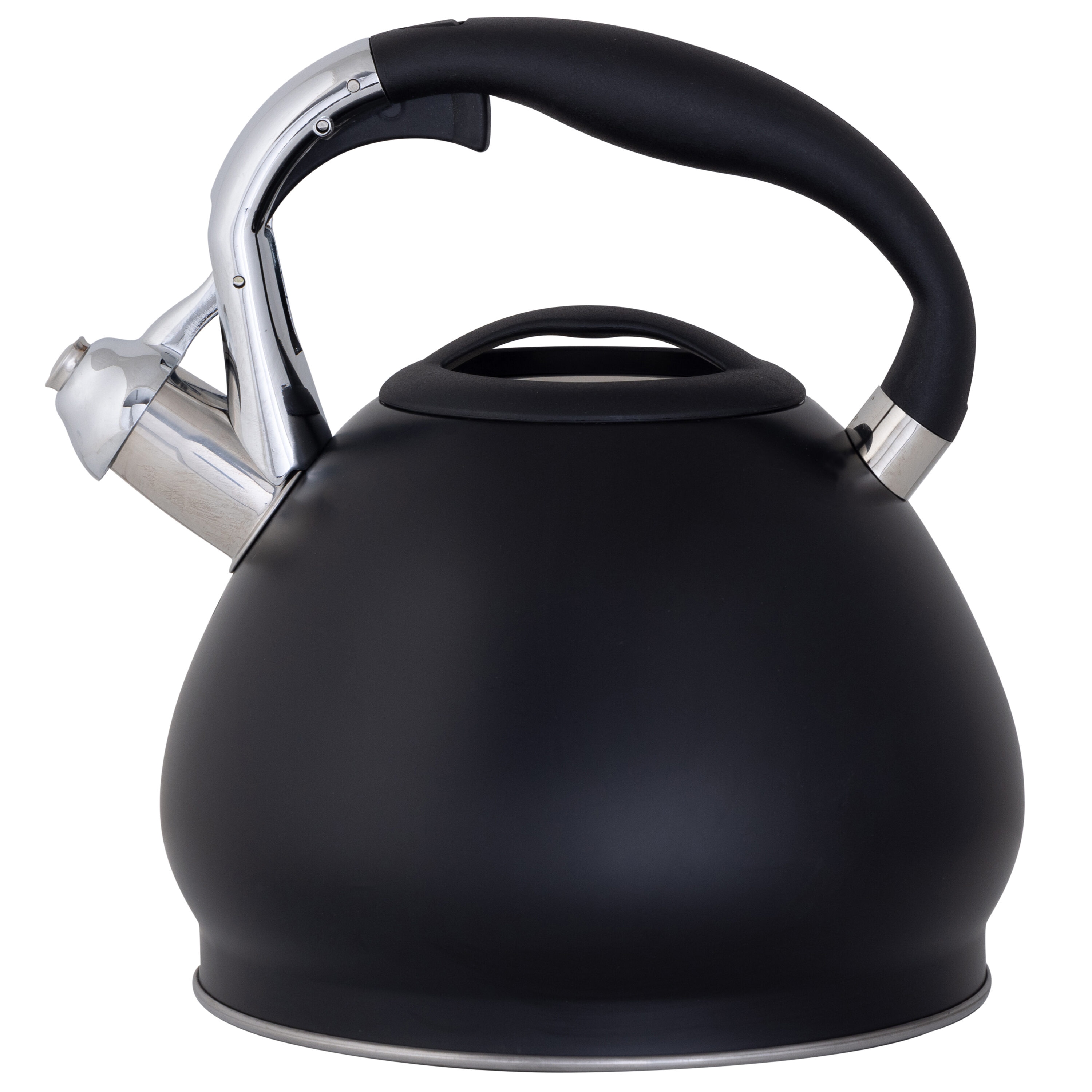 2.5L Enameled Teakettle with Handle, Steel Teapot Colorful Tea Kettle for  Stovetop, Hot Water, No Whistling White