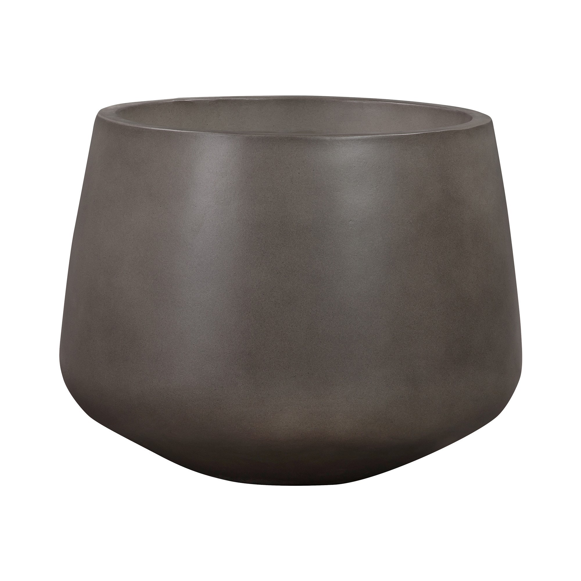Benzara BM285311 Round 10-in W x 8-in H Gray Concrete Indoor/Outdoor Planter