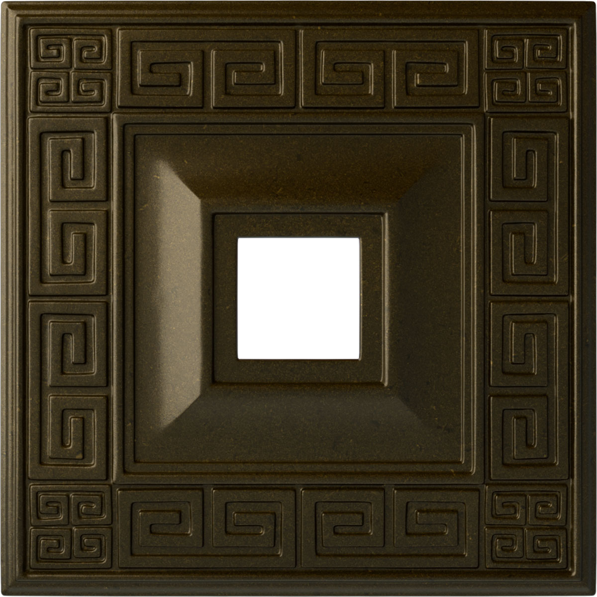 Ekena Millwork CM18ERGGS Eris 18-in W x 18-in L Painted Green Gold Polyurethane Whole Ceiling Medallion
