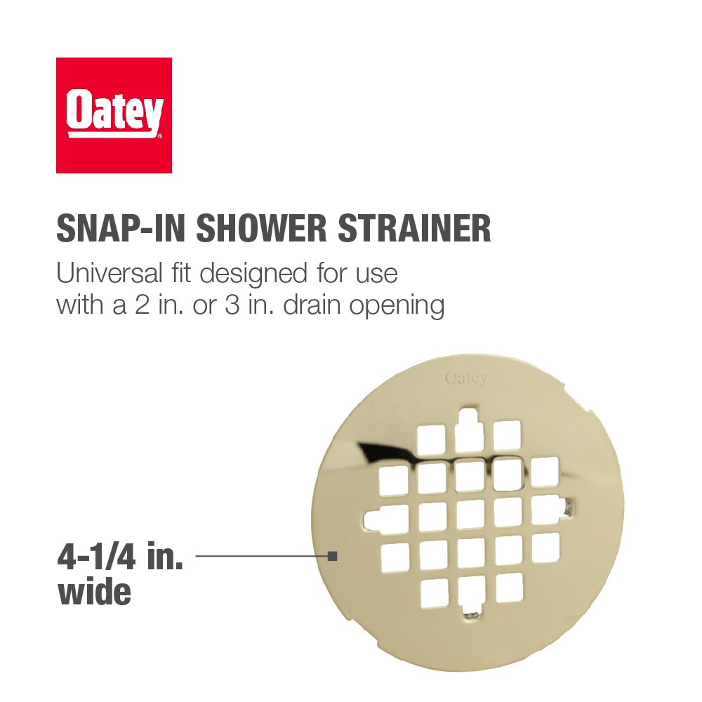 Oatey 42399 Polished Brass Plastic ABS Screw-Tite Stopper Shower Drain