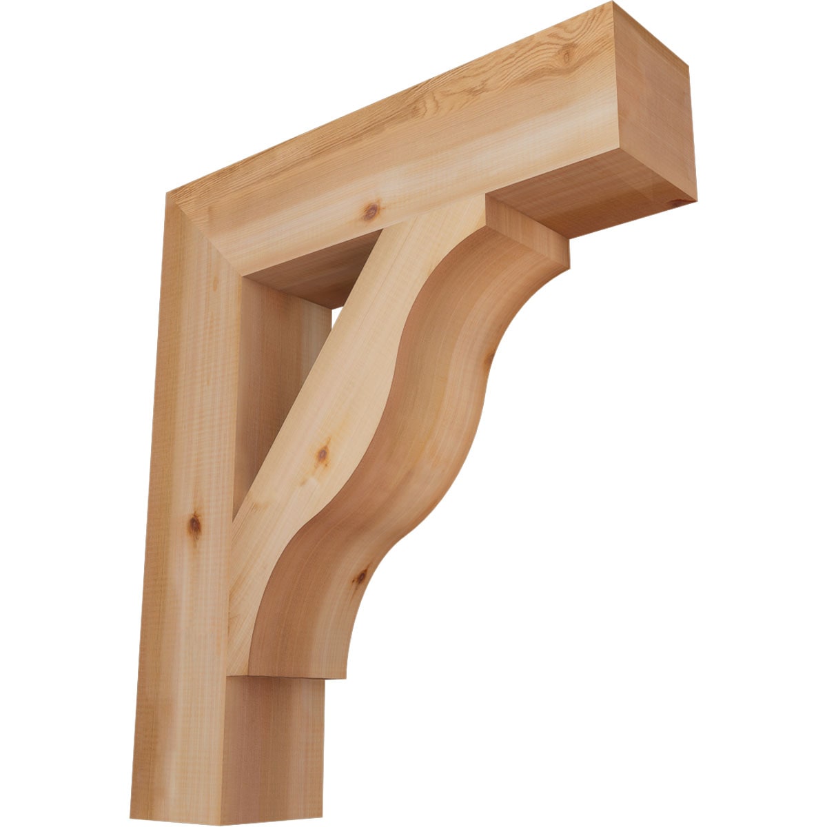 Ekena Millwork BKT06X26X30FST05SWR Funston Block Smooth 5-1/2-in x 26-in x 30-in Western red cedar Brown Wood Standard bracket