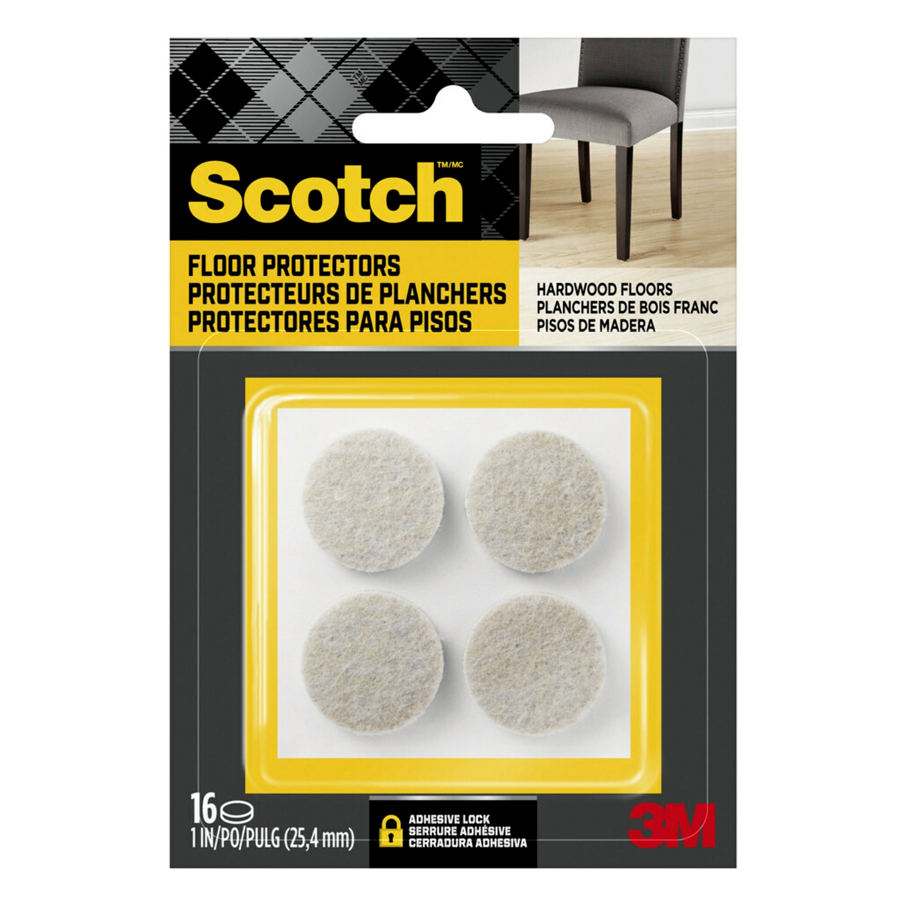 Scotch SP801-NA 16 -Pack 1-in Beige Round Felt furniture pads