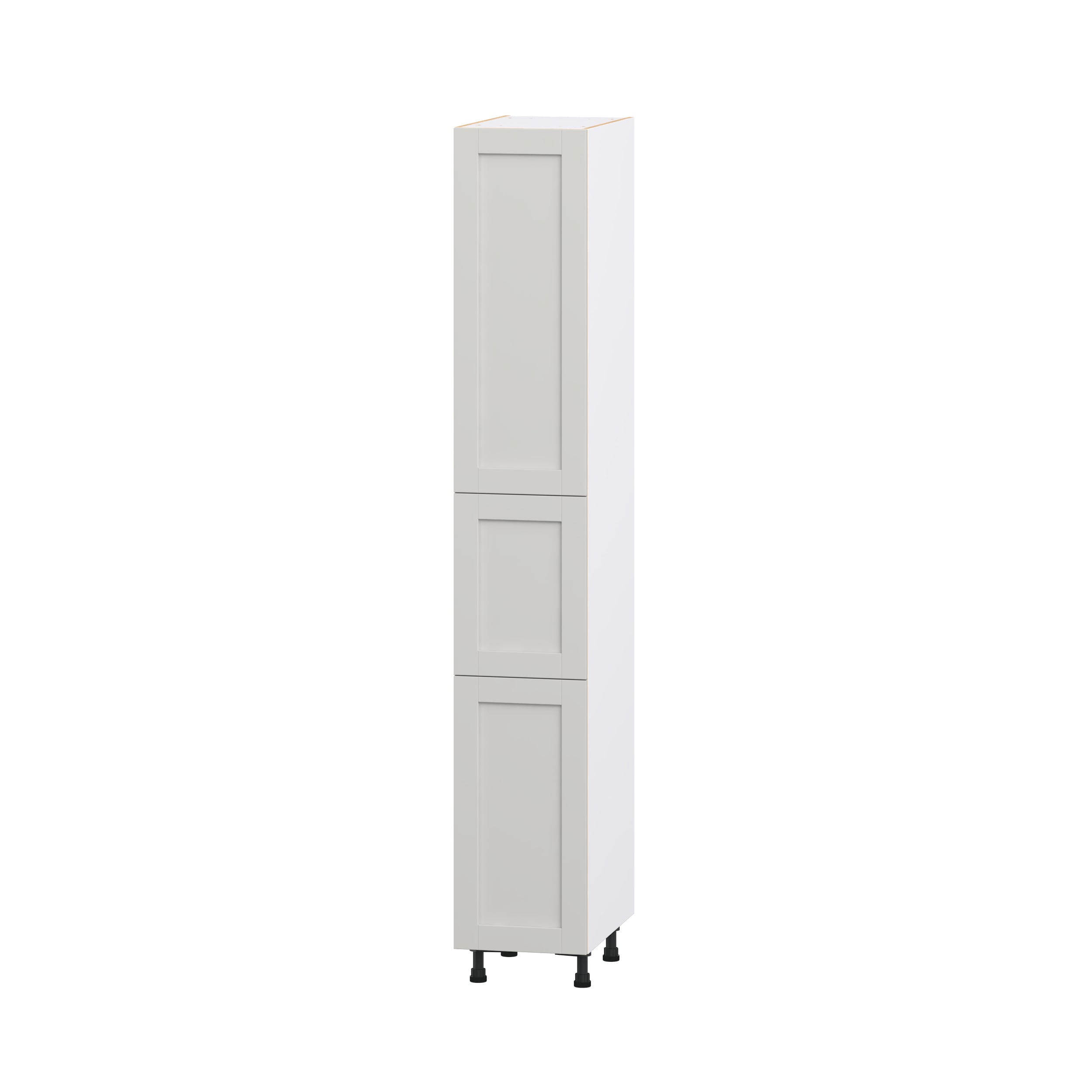 Hugo&Borg DST152494.5(L/R)-CH Charlesberg 15-in W x 94.5-in H x 24.5-in D Light Gray Pantry Fully assembled Cabinet Recessed Panel Shaker