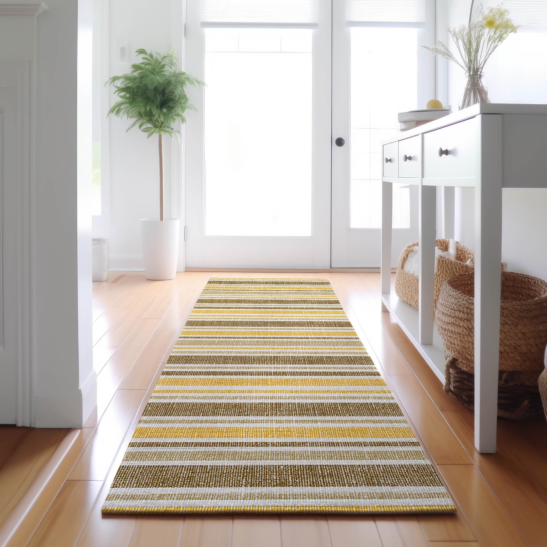 Addison Rugs AMF557OL3X5 Mayfield AMF557OL 3 x 5 (ft) Loomed Polyester Olive Rectangular Indoor Geometric Machine washable Area rug