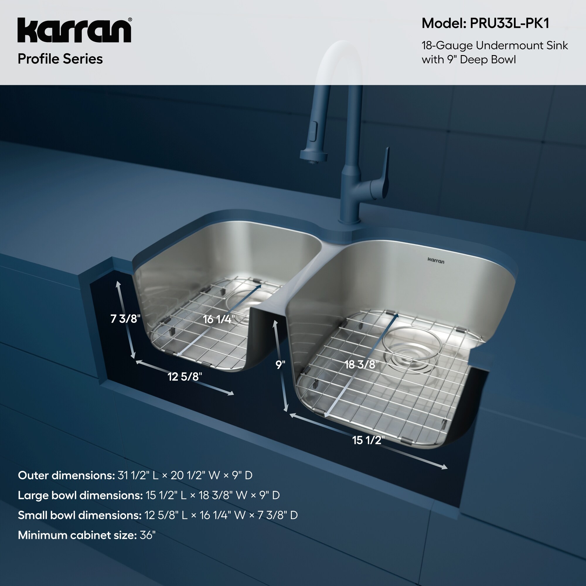 Karran PRU33L-PK1 Kitchen-Sinks - View #6