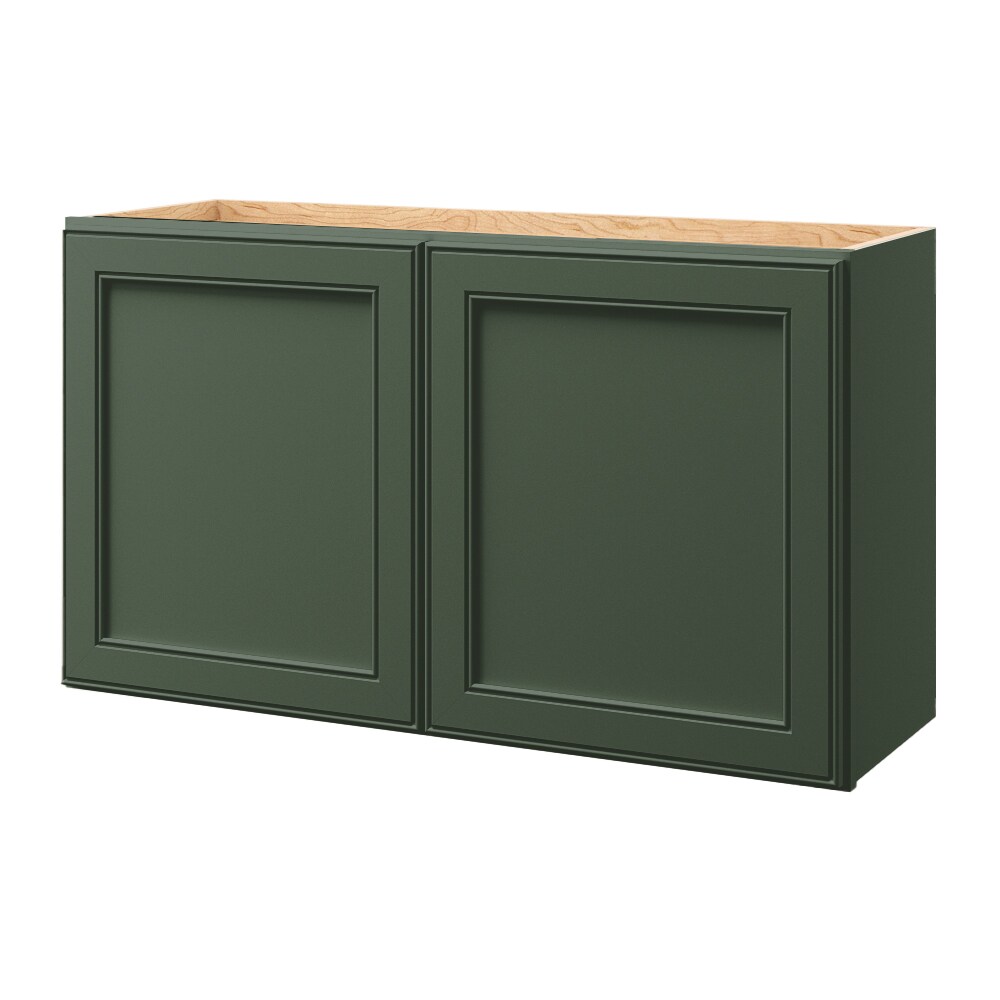 allen + roth Heathrow 36-in W x 20.625-in H x 12-in D Sage Wall Fully Assembled Cabinet (Recessed Panel Square Door Style)