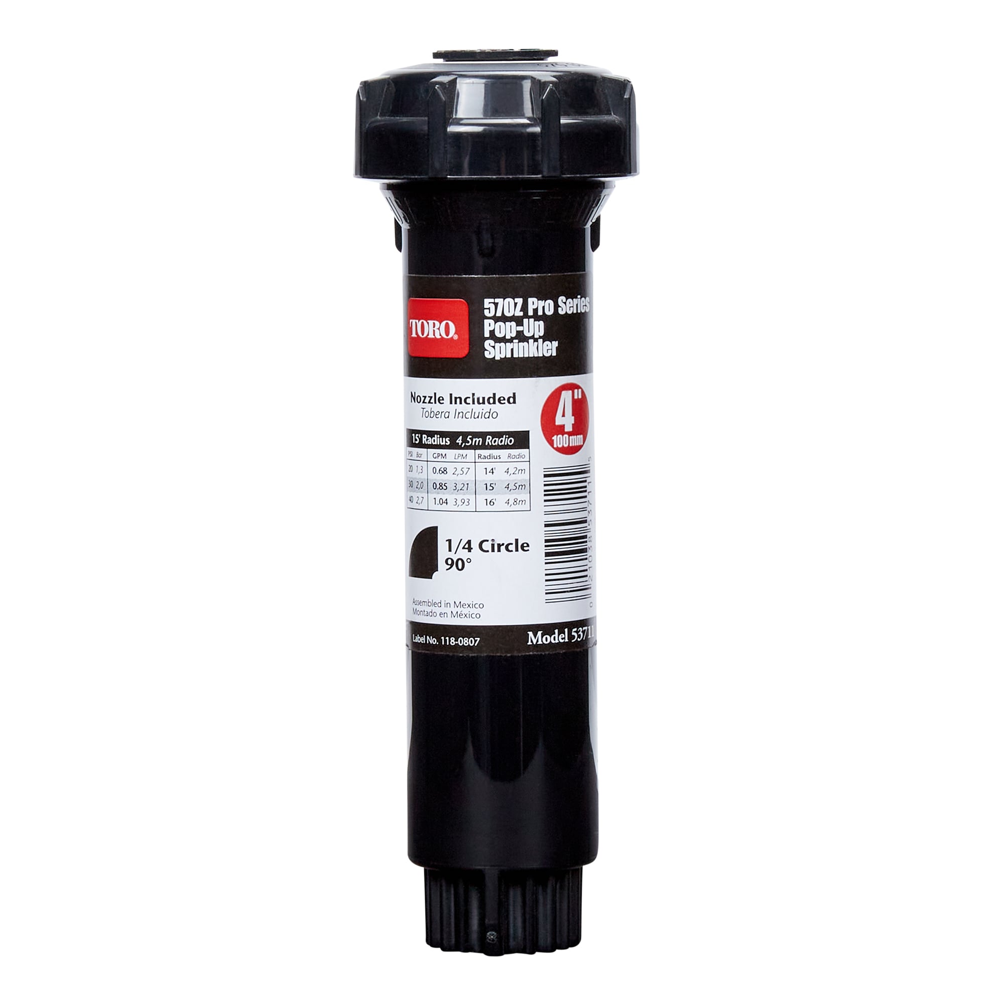Black 570 Series 3 15 Quarter Nozzle Pop-Up Sprinkler Toro 53461 5-Pack 