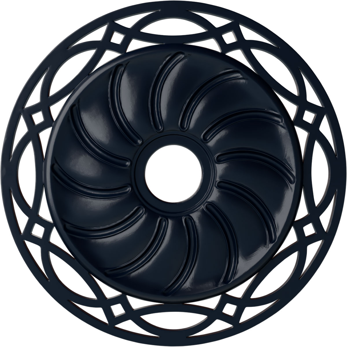 Ekena Millwork CM26LOMDF Loera 26.625-in W x 26.625-in L Painted Midnight Dream Polyurethane Whole Ceiling Medallion