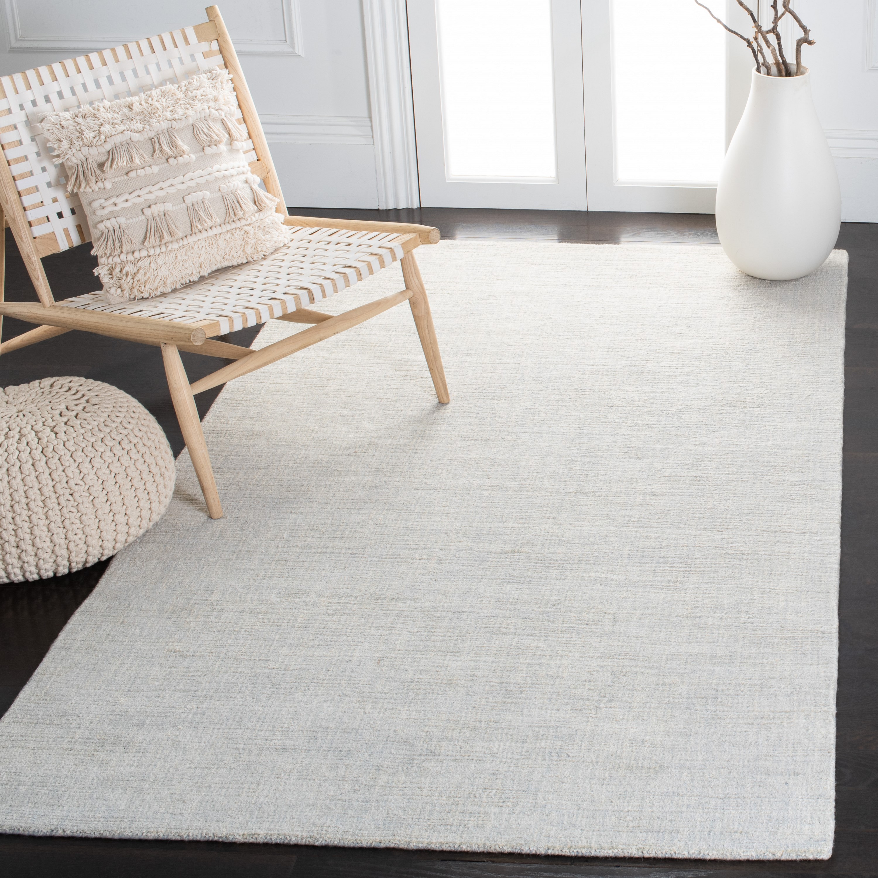 Safavieh NFB801M-4 Natural Fiber Itzer 4 x 6 (ft) Loomed Jute Light Blue Rectangular Indoor Solid French Country Area rug