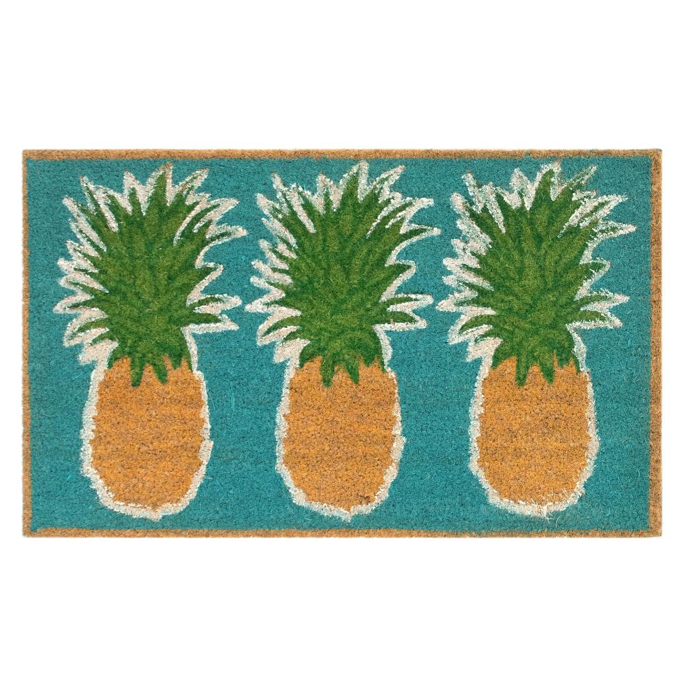 Avera Products | Classic Pineapple Welcome Mat, Natural Coir Fiber Doormat, Anti