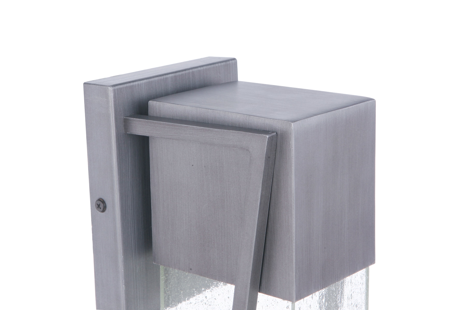 Brushed Titanium LED Outdoor Wall Lantern with Clear Seeded Glass
