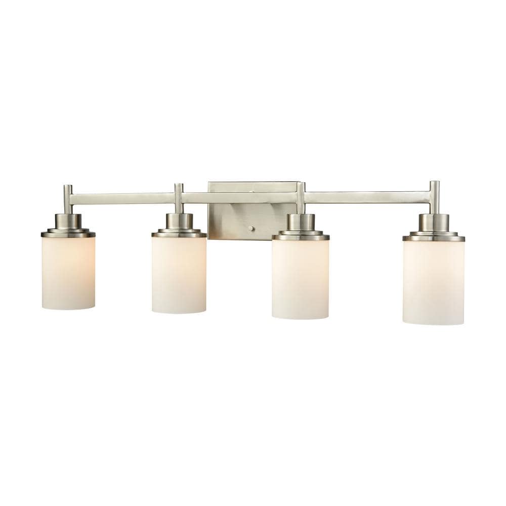 Thomas Lighting CN575412 Belmar 31-in 4 -Light Brushed Steel Transitional Vanity light