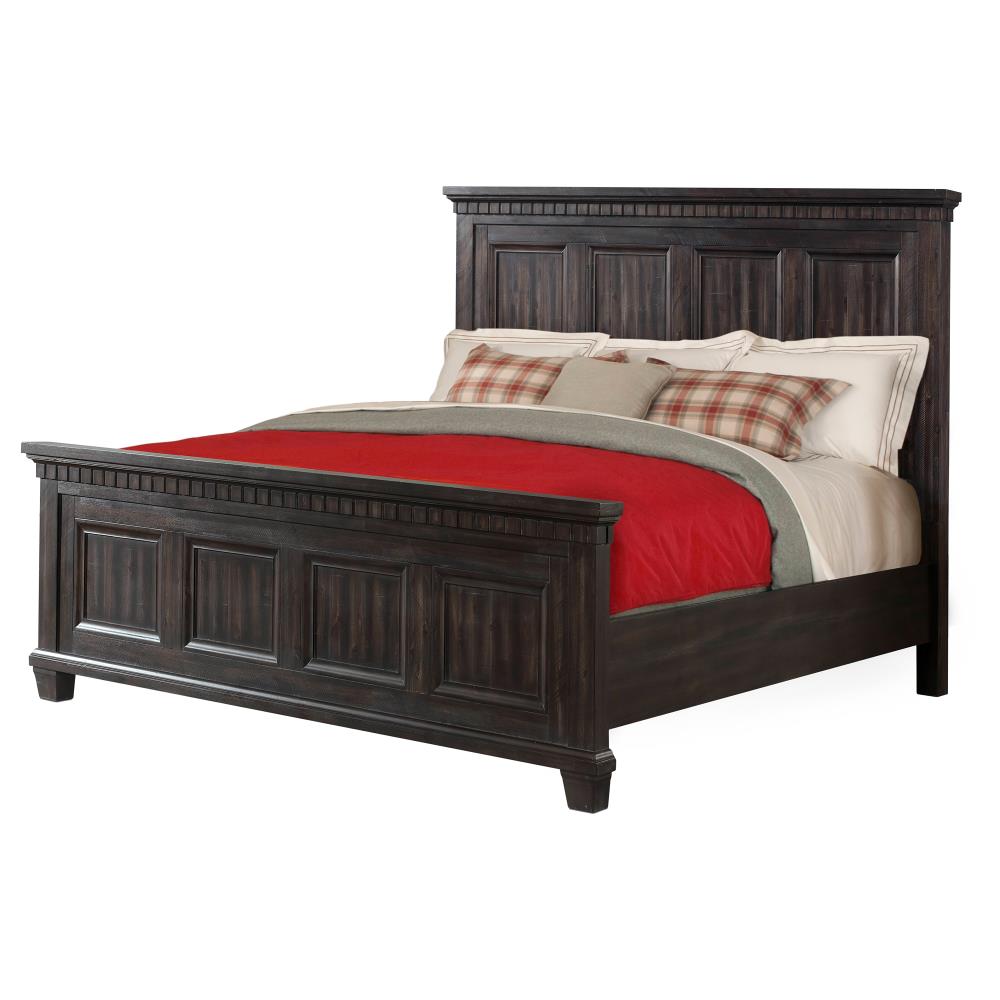 Steele Transitional King Bedroom Set in Smokey Gray Oak with LED Nightstand