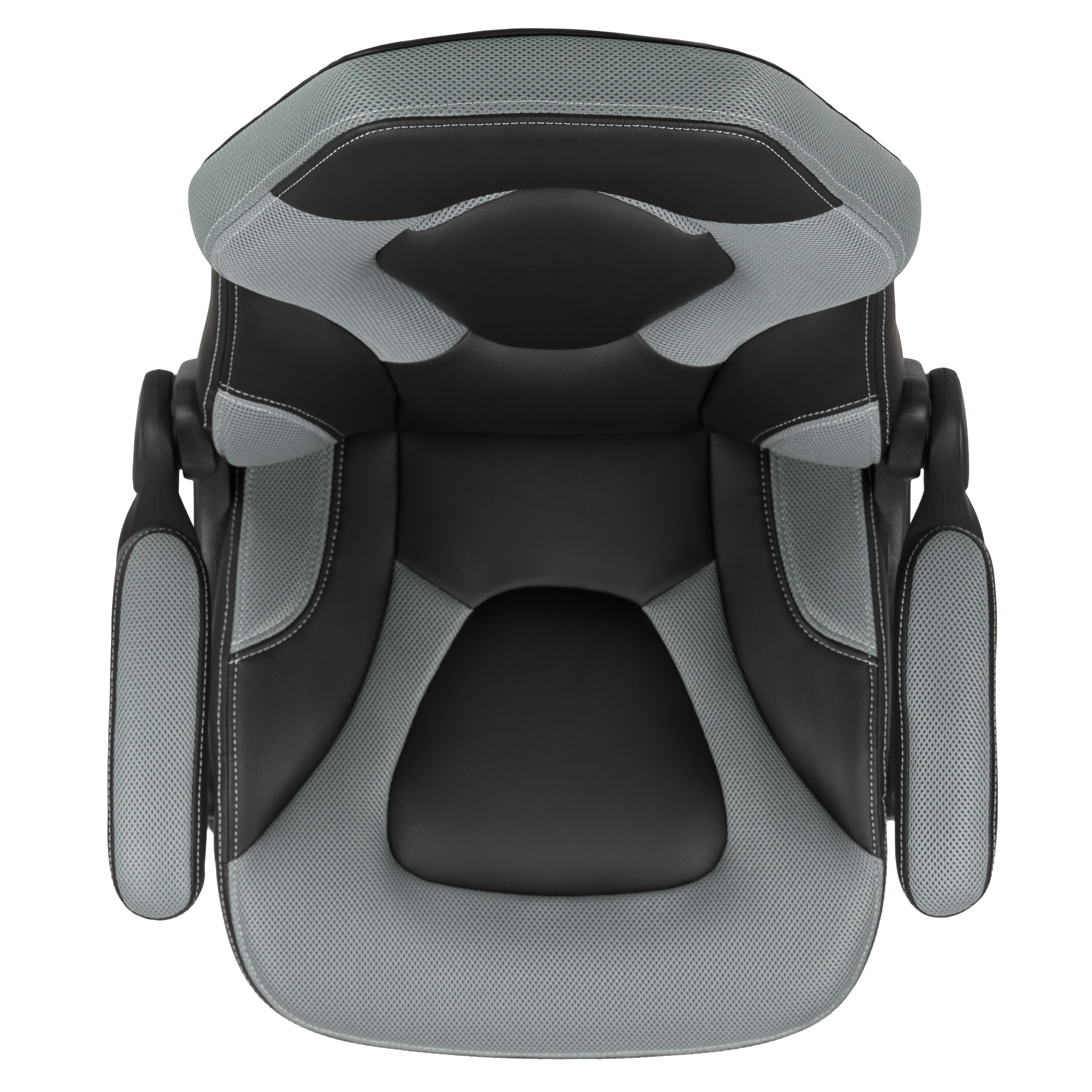 Gray and Black Ergonomic High-Back Gaming Chair with Flip-Up Arms