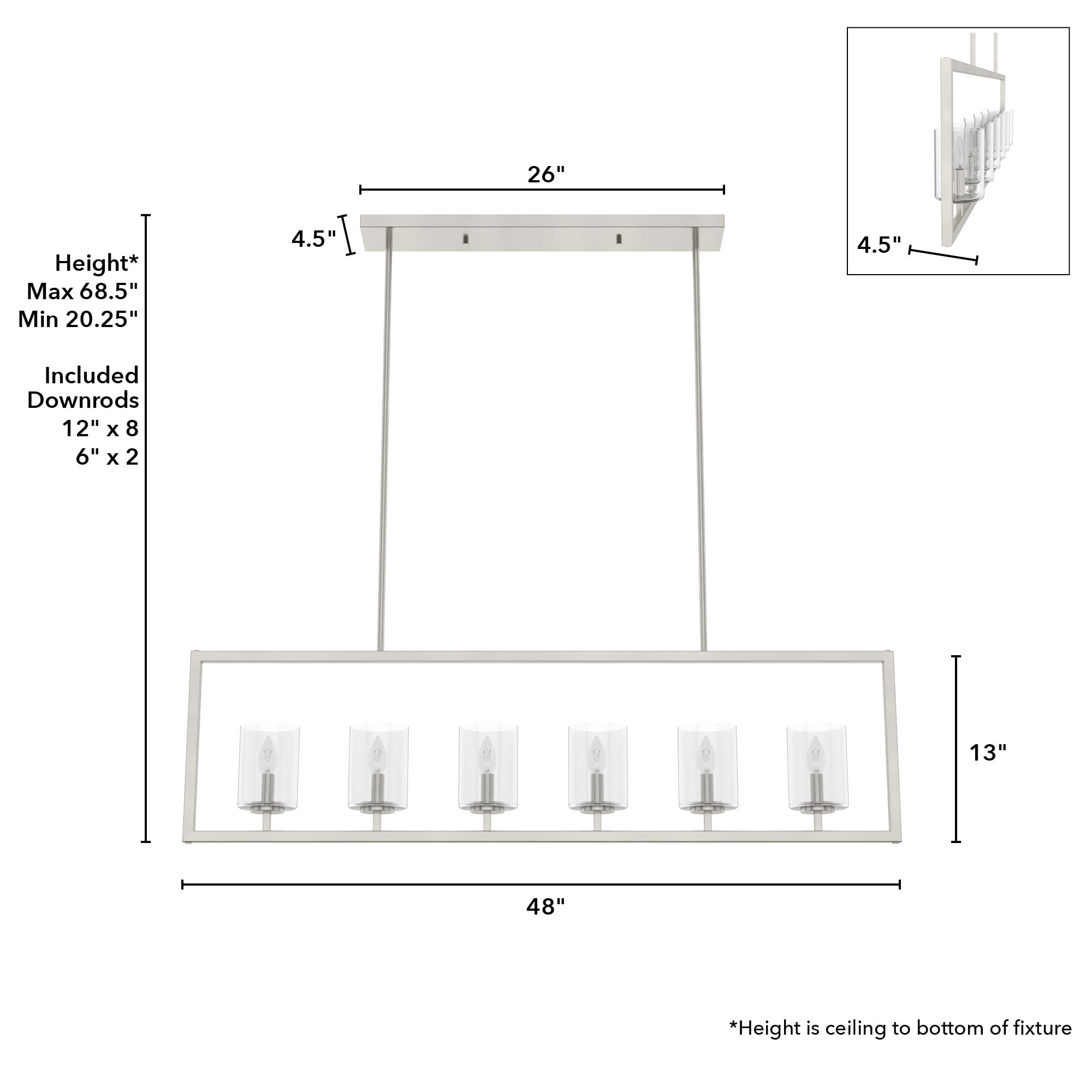 Hunter Kerrison 6-Light Brushed Nickel Transitional Led Chandelier ...