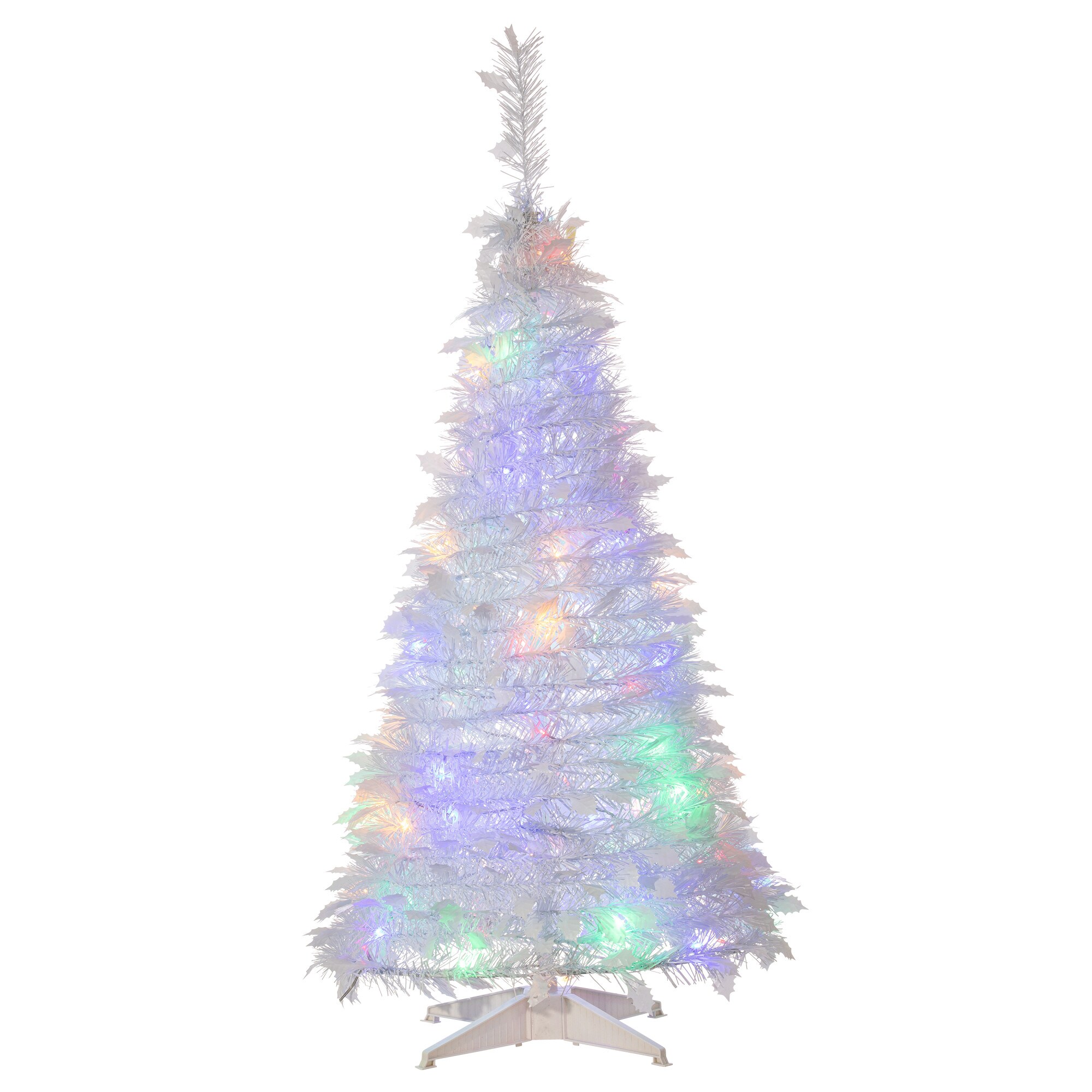 4ft white christmas tree with colored lights