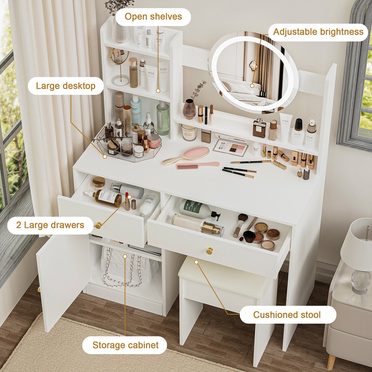GZMR GZ-MD-2-BKGR Bedroom-Vanities - View #4