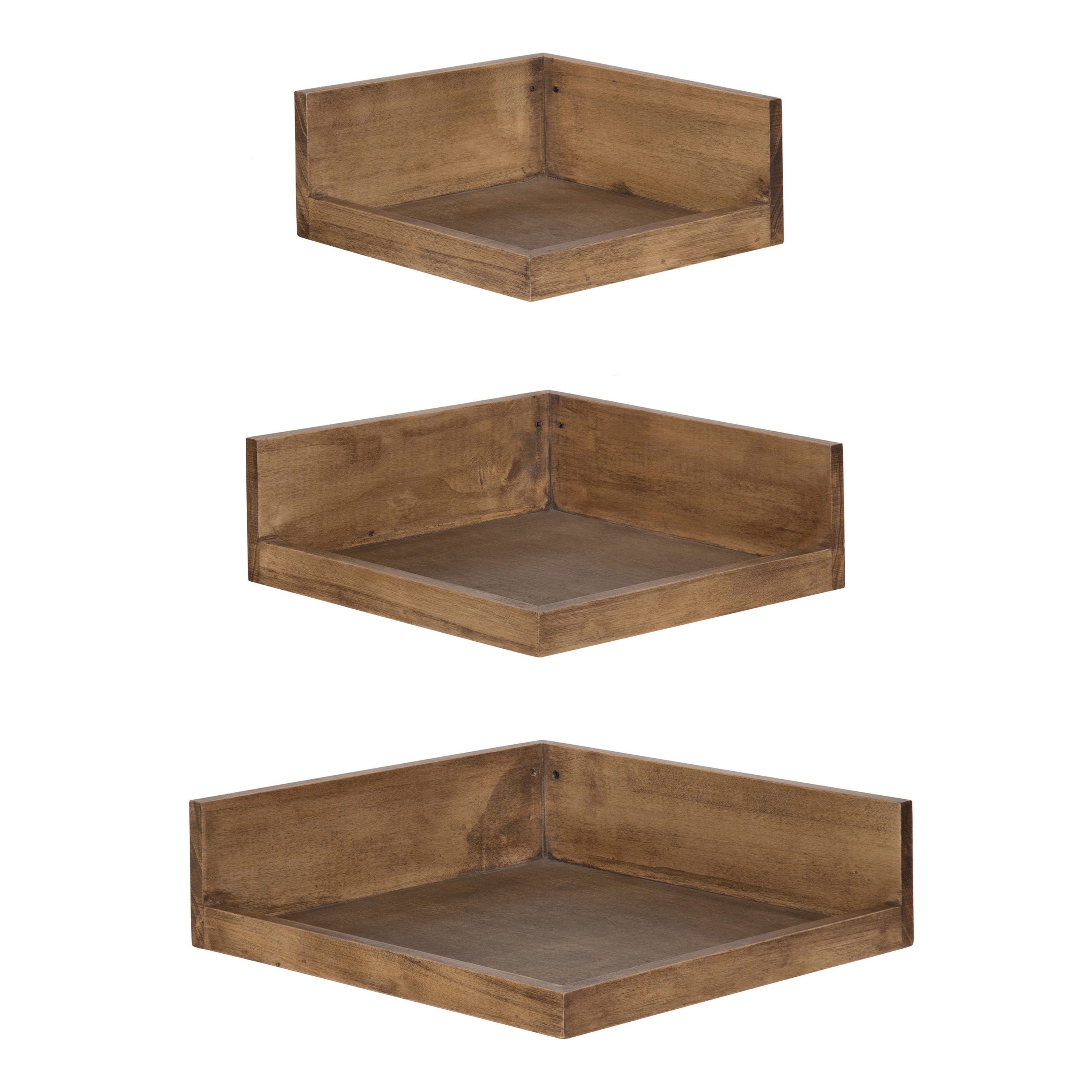 Brown Rustic Floating Wooden Shelf