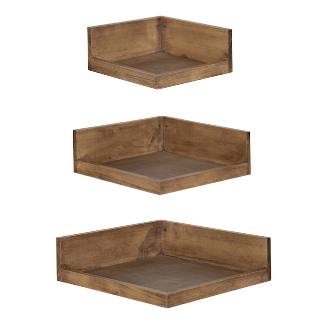 Wood Corner Floating Shelf, Square Wood Floating Shelves