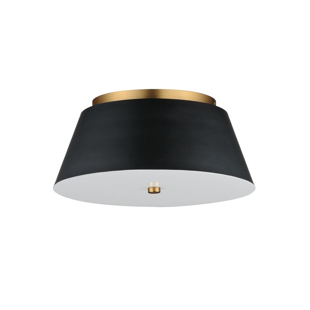 Maxim Lighting Miles 1 - Light Black And Natural Aged Brass - LED Acrylic And Steel Flush Mount Light