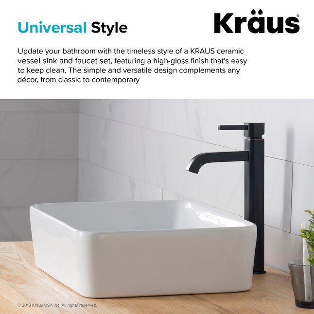 Kraus White Ceramic Vessel Rectangular Modern Bathroom Sink With Faucet Drain Included 18 75 In X 14 25 The Sinks Department At Com - Bathroom Vessel Sink Wash Tub San Antonio Kraus White Ceramic Vessel Rectangular Modern Bathroom Sink With Faucet Drain Included 18 75 In X 14 25 The Sinks Department At Com - Bathroom Vessel Sink Wash Tub San Antonio