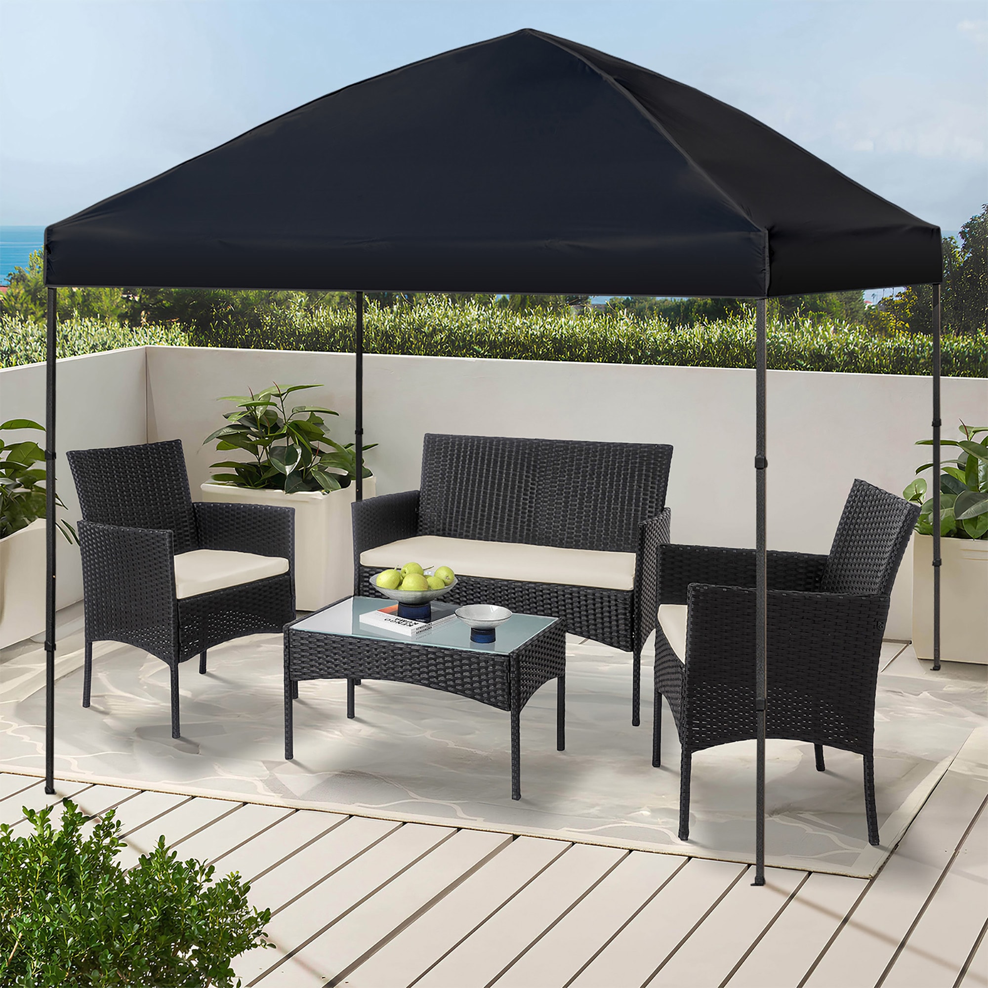 Grearden PTSZ5001-BK 10-ft x 10-ft Square Black Pop-up canopy