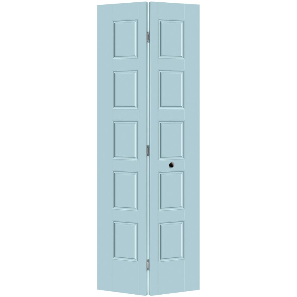 Masonite 1444386 Riverside 30-in x 80-in Sea Mist 5-panel equal Smooth Hollow core Prefinished Molded composite Closet Bifold Door ( Hardware Included )