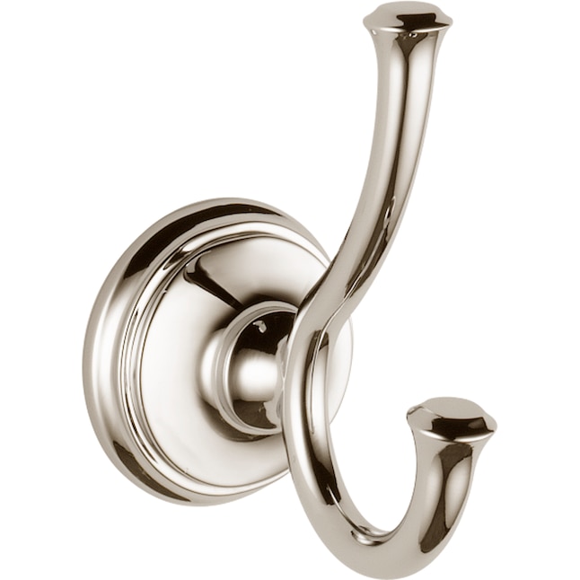 Delta Cassidy Polished Nickel Double-Hook Wall Mount Towel Hook in the  Towel Hooks department at