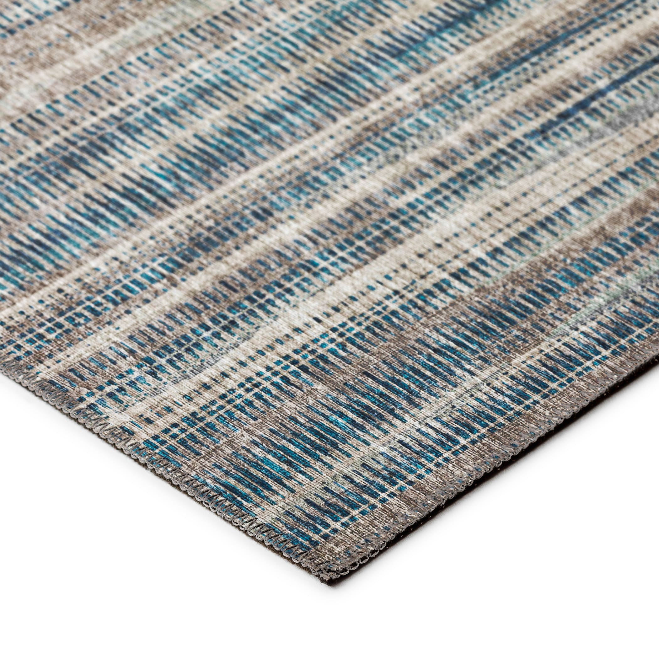 Earth Tone Striped 3' x 5' Machine Washable Rug