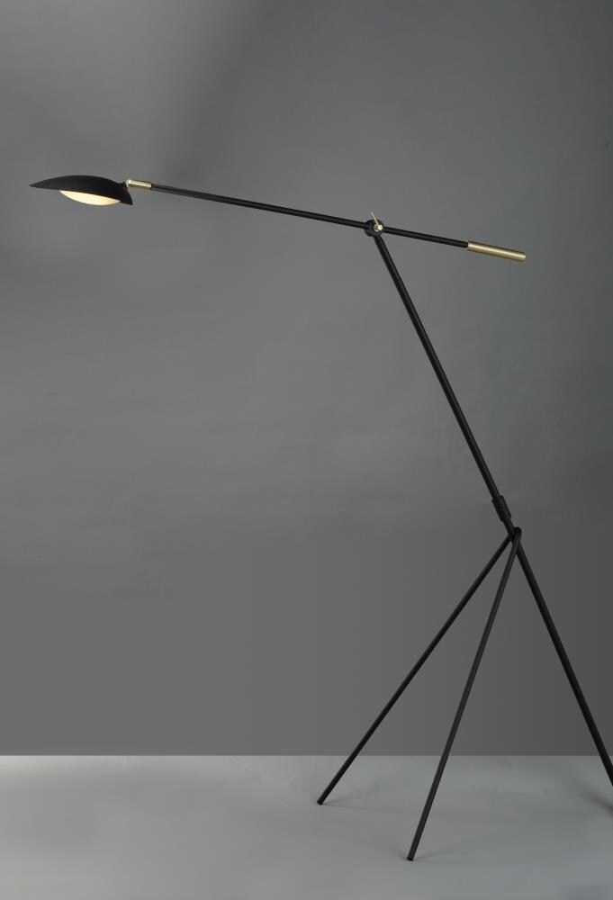 Maxim Lighting Scan 60.5-in Black/Satin Brass Swing-Arm Floor Lamp