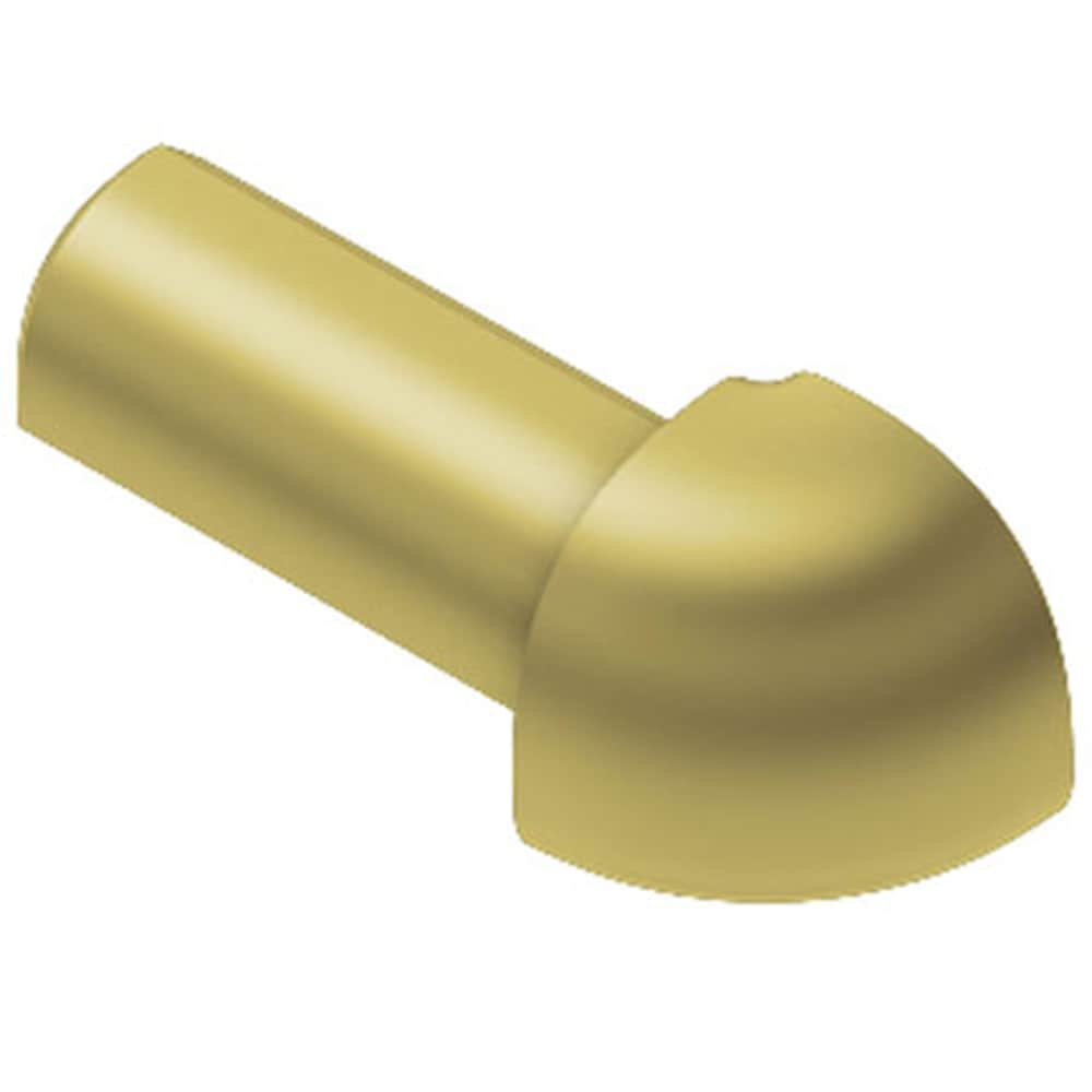 Schluter Systems EV/RO100AM Rondec 0.375-in W x 1-in L Satin brass anodized aluminum Aluminum Outside corner Tile Edge Trim