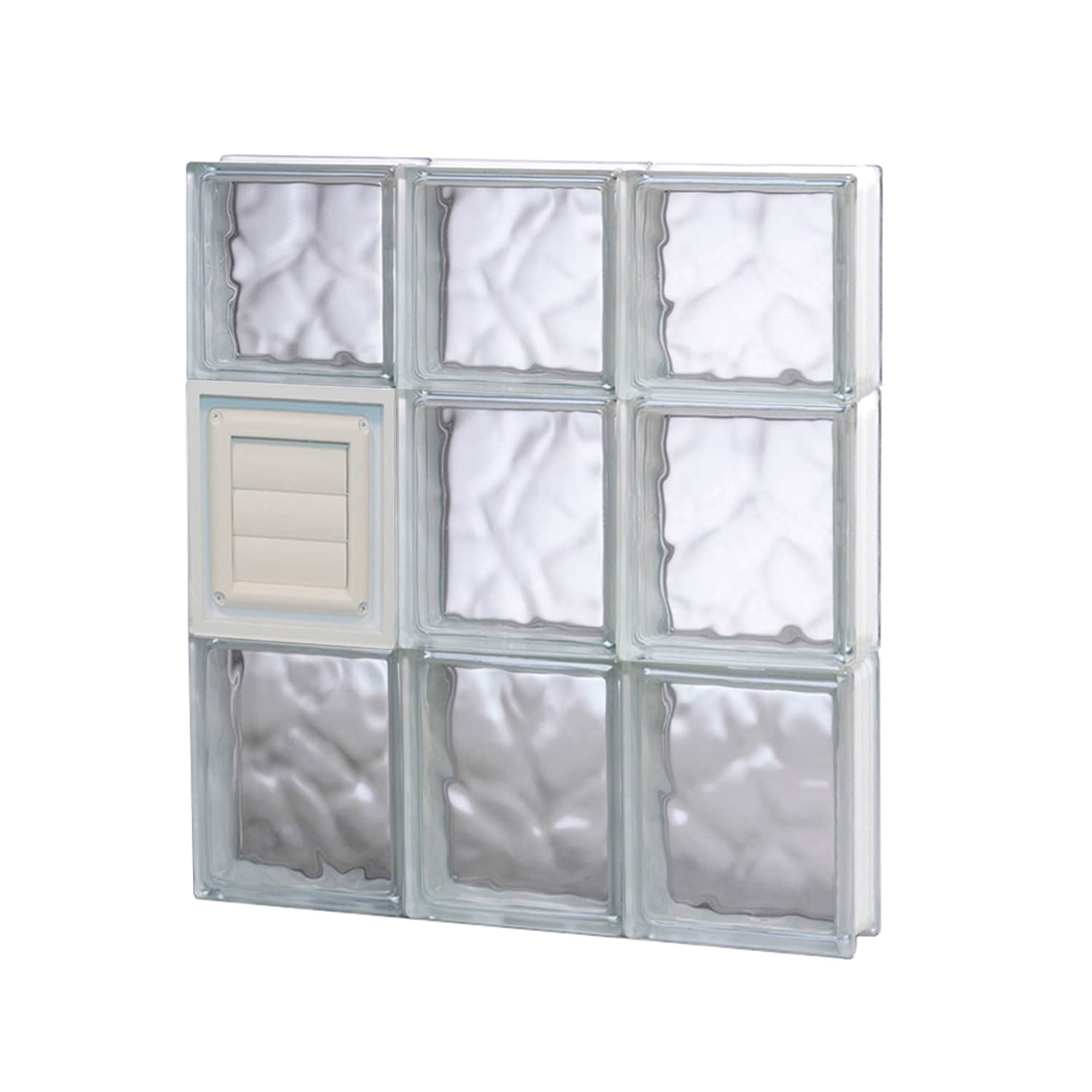REDI2SET D1822DC Wavy Glass 17-1/4-in x 21-1/4-in Frameless Replacement Dryer vent Glass Block Window