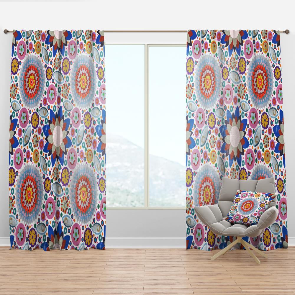 Designart CTN18914-52-84 84-in Red Floral Room darkening Thermal lined Rod pocket Single curtain panel